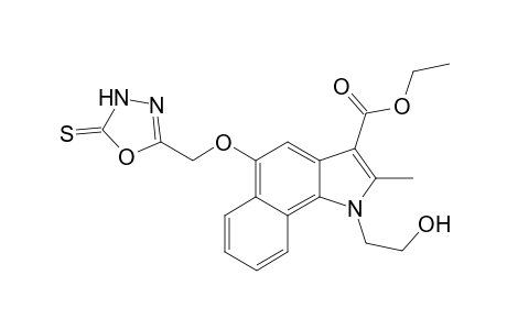 1-[2-Hydroxyethyl]-3-ethoxycarbonyl-5-(5-mercapto-1,3,4-oxadiazol-2-yl)methoxy-2-methylbenz[g]indole