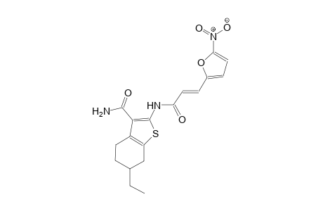 6-ethyl-2-{[(2E)-3-(5-nitro-2-furyl)-2-propenoyl]amino}-4,5,6,7-tetrahydro-1-benzothiophene-3-carboxamide