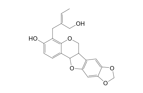 (-)-3-Hydroxy-4-[(E)-2-hydroxymethyl-2-buten-4-yl]-8,9-methylenedioxypterocarpan (-)-cabenegrin-A-I