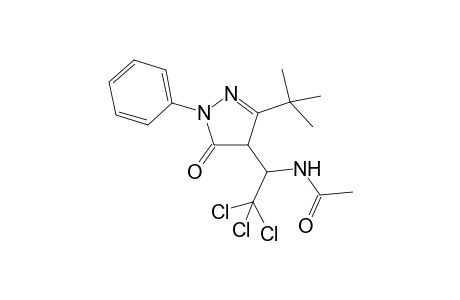 3-t-Butyl-1-phenyl-4-[1-(N-acetylamido)-2-trichloroethyl]-2-pyrazoline-5-one