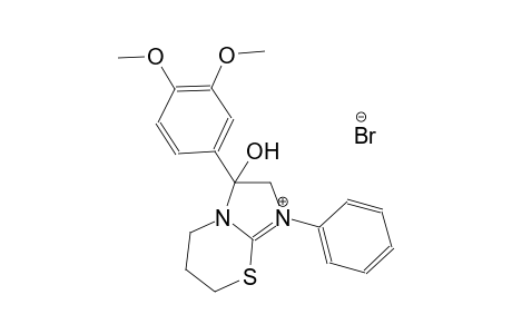 3-(3,4-dimethoxyphenyl)-3-hydroxy-1-phenyl-2,3,6,7-tetrahydro-5H-imidazo[2,1-b][1,3]thiazin-1-ium bromide
