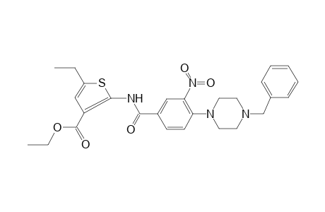 2-[[4-(4-benzylpiperazino)-3-nitro-benzoyl]amino]-5-ethyl-thiophene-3-carboxylic acid ethyl ester
