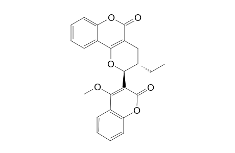 3.alpha.-Ethyl-3,4-dihydro-2.beta.-(4'-methoxy-2'-oxo-2'H-1'-benzopyran-3'-yl)-2H,5H-pyrano[3,2-c][1]benzopyran-5-one