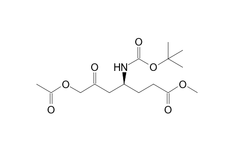 (4S)-7-acetoxy-4-(tert-butoxycarbonylamino)-6-keto-enanthic acid methyl ester