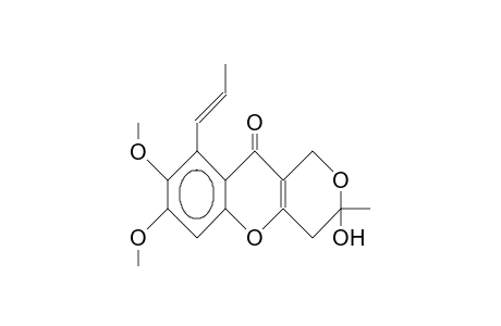 3,4-Dihydro-3-hydroxy-7,8-dimethoxy-3-methyl-9-(1-propenyl)-pyrano(4,3-B)(1)benzopyran-10(1H)-one