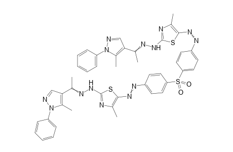 5,5'((Sulfonylbis(4,1-phenylene))bis(diazene-2,1-diyl))bis(4-methyl-2-(2-(1-(5-methyl-1-phenyl-1H-pyrazol-4-yl)ethylidene)hydrazinyl)thiazole)