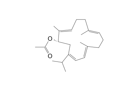 2,6,10,12-Cyclotetradecatetraen-1-ol, 2,6,10-trimethyl-13-(1-methylethyl)-, acetate, [S-(all-E)]-