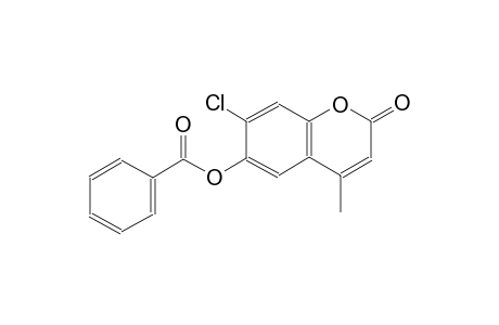 2H-1-benzopyran-2-one, 6-(benzoyloxy)-7-chloro-4-methyl-