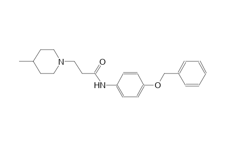 N-[4-(benzyloxy)phenyl]-3-(4-methyl-1-piperidinyl)propanamide