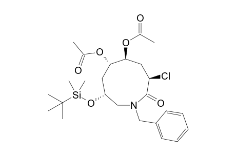 (3R,5S,6S,8R)-1-Benzyl-5,6-diacetoxy-8-(tert-butyldimethylsilyloxy)-3-chloroazonan-2-one