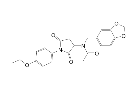 N-(1,3-benzodioxol-5-ylmethyl)-N-[1-(4-ethoxyphenyl)-2,5-dioxo-3-pyrrolidinyl]acetamide