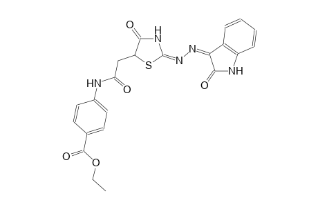 ethyl 4-[({(2E)-4-oxo-2-[(2Z)-2-(2-oxo-1,2-dihydro-3H-indol-3-ylidene)hydrazono]-1,3-thiazolidin-5-yl}acetyl)amino]benzoate