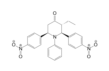 trans, cis-3-ethyl-2,6-bis(4-nitrophenyl)-1-phenylpiperidin-4-one