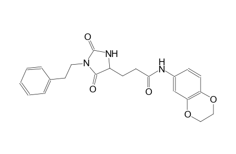 4-imidazolidinepropanamide, N-(2,3-dihydro-1,4-benzodioxin-6-yl)-2,5-dioxo-1-(2-phenylethyl)-, (4S)-