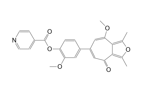2-methoxy-4-(8-methoxy-1,3-dimethyl-4-oxo-4H-cyclohepta[c]furan-6-yl)phenyl isonicotinate