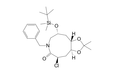 (3R,5S,6S,8R)-1-Benzyl-8-(tert-butyldimethylsilyloxy)-3-chloro-5,6-isopropylidenedioxyazonan-2-one