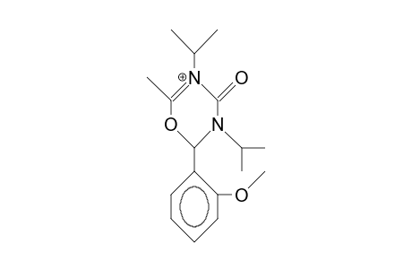 3,4-Dihydro-3,5-diisopropyl-2-(2-methoxy-phenyl)-6-methyl-4-oxo-2H-1,3,5-oxadiazinium cation