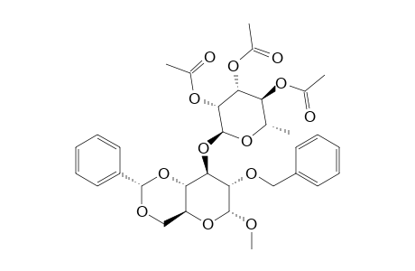 METHYL-2-O-BENZOYL-4,6-BENZYLIDENE-3-O-(2,3,4-TRI-O-ACETYL-ALPHA-L-RHAMNOPYRANOSYL)-ALPHA-D-GLUCOPYRANOSIDE