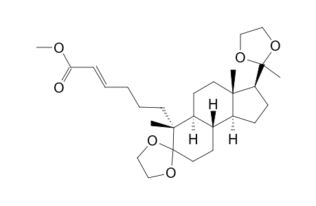 (E)-6-[(3S,3aS,5aS,6R,9aS,9bS)-3a,6-dimethyl-3-(2-methyl-1,3-dioxolan-2-yl)spiro[1,2,3,4,5,5a,8,9,9a,9b-decahydrocyclopenta[f]naphthalene-7,2'-1,3-dioxolane]-6-yl]hex-2-enoic acid methyl ester