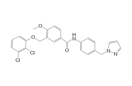 3-[(2,3-dichlorophenoxy)methyl]-4-methoxy-N-[4-(1H-pyrazol-1-ylmethyl)phenyl]benzamide