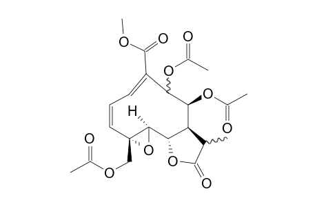 13-(Methoxycarbonyl)-1,2-bis(acetoxy)-4-methyl-5-oxo-8,9-epoxy-9-(acetoxymethyl)-6-oxabicyclo[3,4-b]trideca-9,11-diene