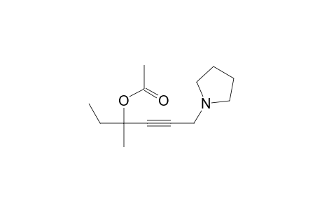 1-ethyl-1-methyl-4-(1-pyrrolidinyl)-2-butynyl acetate