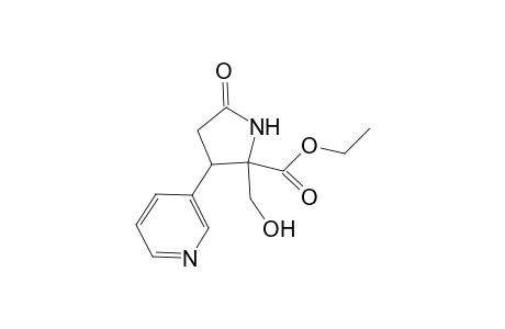Proline, 2-(hydroxymethyl)-5-oxo-3-(3-pyridyl)-, ethyl ester