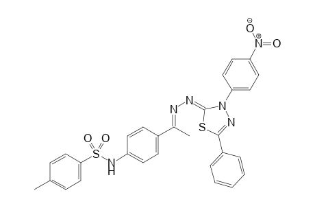 4-Methyl-N-{4-[(1E)-1-{(2Z)-[3-(4-nitrophenyl)-5-phenyl-1,3,4-thiadiazol-2(3H)-ylidene]hydrazinylidene}ethyl]phenyl}benzenesulfonamide