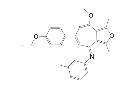 N-[(4E)-6-(4-ethoxyphenyl)-8-methoxy-1,3-dimethyl-4H-cyclohepta[c]furan-4-ylidene]-3-methylaniline