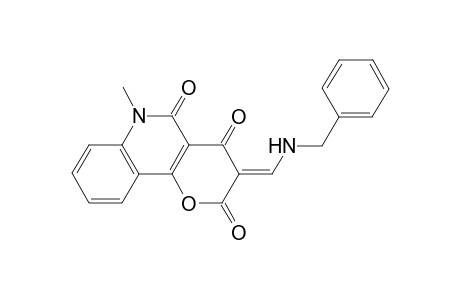 (3E)-3-[(benzylamino)methylidene]-6-methyl-2H-pyrano[3,2-c]quinoline-2,4,5(3H,6H)-trione