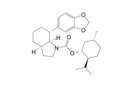 [1.alpha.(R*),2.beta.,5.alpha.]-5-Methyl-2-(1'-methylethyl)cyclohexyl-[3aR,7R,7aS]-7-(1',3'-benzodioxol-5'-yl)-octahydro-1H-indole-1-carboxylate