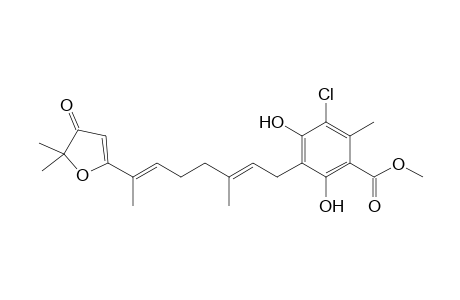Methyl 3-Chloro-5-[(E,E)-7-(4,5-dihydro-5,5-dimethyl-4-oxofuran-2-yl)-3-methylocta-2,6-dienyl]-4,6-dihydroxy-2-methylbenzoate