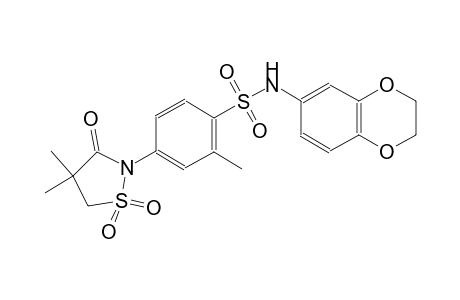 benzenesulfonamide, N-(2,3-dihydro-1,4-benzodioxin-6-yl)-4-(4,4-dimethyl-1,1-dioxido-3-oxo-2-isothiazolidinyl)-2-methyl-