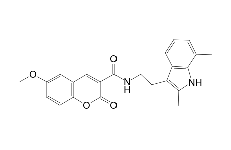N-[2-(2,7-dimethyl-1H-indol-3-yl)ethyl]-2-keto-6-methoxy-chromene-3-carboxamide