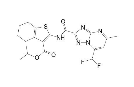 isopropyl 2-({[7-(difluoromethyl)-5-methyl[1,2,4]triazolo[1,5-a]pyrimidin-2-yl]carbonyl}amino)-4,5,6,7-tetrahydro-1-benzothiophene-3-carboxylate