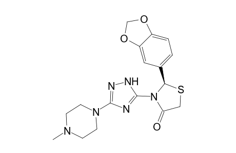 (R)-2-(Benzo[d][1,3]dioxol-6-yl)-3-[3-(4-methylpiperazin-1-yl)-1H-1,2,4-triazol-5-yl]-1,3-thiazolidin-4-one