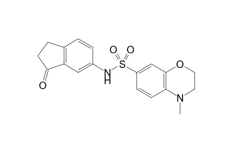 4-methyl-N-(3-oxo-2,3-dihydro-1H-inden-5-yl)-3,4-dihydro-2H-1,4-benzoxazine-7-sulfonamide
