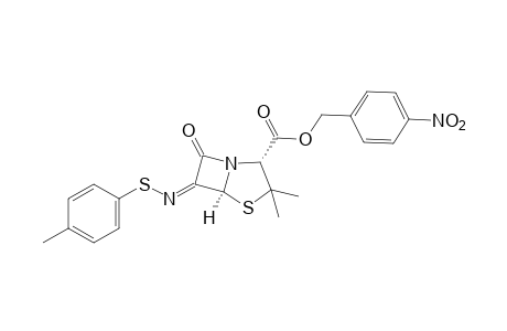 3,3-dimethyl-7-oxo-6-[(p-tolylthio)imino]-4-thia-1-azabicyclo[3,2,0]heptane-2-carboxylic acid, p-nitrobenzyl ester