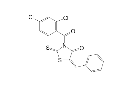 (5E)-3-(2,4-dichlorophenyl)carbonyl-5-(phenylmethylidene)-2-sulfanylidene-1,3-thiazolidin-4-one