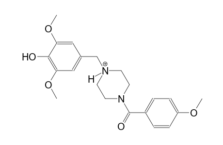 1-(4-hydroxy-3,5-dimethoxybenzyl)-4-(4-methoxybenzoyl)piperazin-1-ium