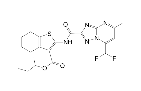 sec-butyl 2-({[7-(difluoromethyl)-5-methyl[1,2,4]triazolo[1,5-a]pyrimidin-2-yl]carbonyl}amino)-4,5,6,7-tetrahydro-1-benzothiophene-3-carboxylate