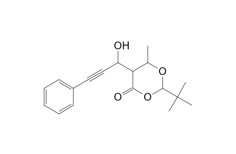 2-(t-Butyl)-5-(1'-hydroxy-3'-phenylprop-2'-ynyl)-6-methyl-1,3-dioxan-4-one