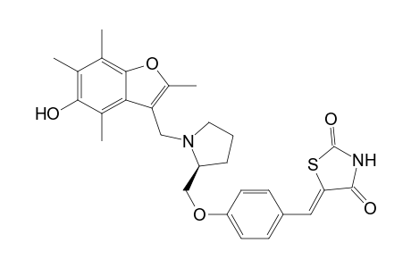 5-[4-[N-(5-Hydroxy-2,4,6,7-tetrametylbenzofuran-3-ylmethyl]-(2S)-pyrrolidin-2-ylmethoxy]phenylmethylene]thiazolidine-2,4-dione