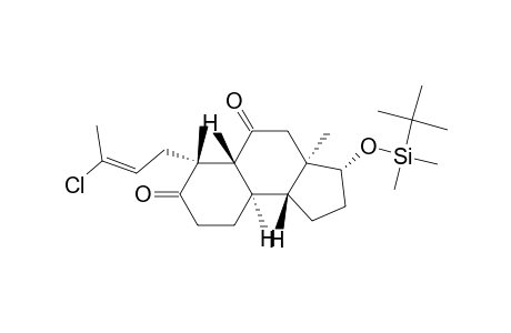 1H-Benz[e]indene-5,7-dione, 6-(3-chloro-2-butenyl)-3-[[(1,1-dimethylethyl)dimethylsilyl]oxy]decahydro-3a,6-dimethyl-, [3.alpha.,3a.alpha.,5a.beta.,6.beta.(E),9a.alpha.,9b.beta.]-(.+-.)-