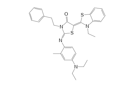 2-(4-Diethylamino-2-methyl-phenylimino)-5-(3-ethyl-3H-benzothiazol-2-ylidene)-3-phenethyl-thiazolidin-4-one