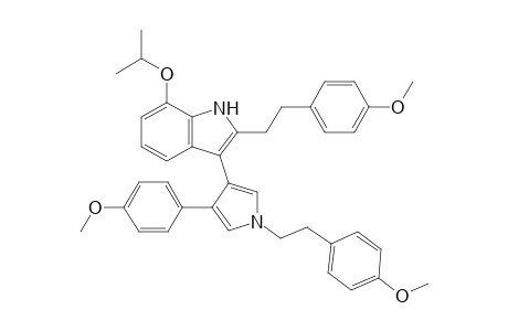 7-Isopropoxy-2-[2-(4-methoxyphenyl)ethyl]-3-[1-(2-(4-methoxyphenyl)ethyl)-3-(4-methoxyphenyl)pyrrol-4-yl]indole