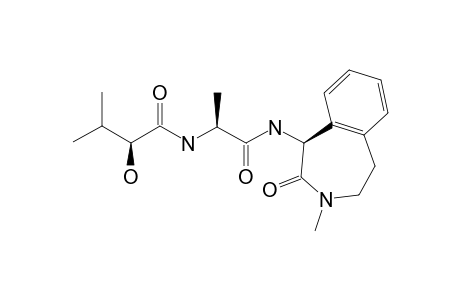 SEMAGACESTAT;(2S)-2-HYDROXY-N-[(2S)-1-[(1S)-3-METHYL-2-OXO-2,3,4,5-TETRAHYDRO-1H-BENZO-[D]-AZEPIN-1-YL-AMINO]-1-OXOPROPAN-2-YL]-3-METHYLBUTANAMIDE