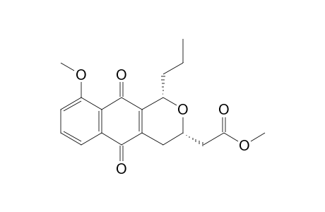 2-[(1S,3S)-5,10-diketo-9-methoxy-1-propyl-3,4-dihydro-1H-benz[g]isochromen-3-yl]acetic acid methyl ester