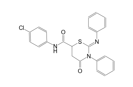 (2Z)-N-(4-chlorophenyl)-4-oxo-3-phenyl-2-(phenylimino)tetrahydro-2H-1,3-thiazine-6-carboxamide