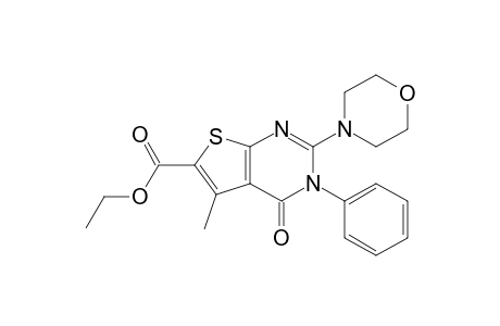 Ethyl 3,4-dihydro-5-methyl-2-morpholino-4-oxo-3-phenylthieno[2,3-d]pyrimidine-6-carboxylate
